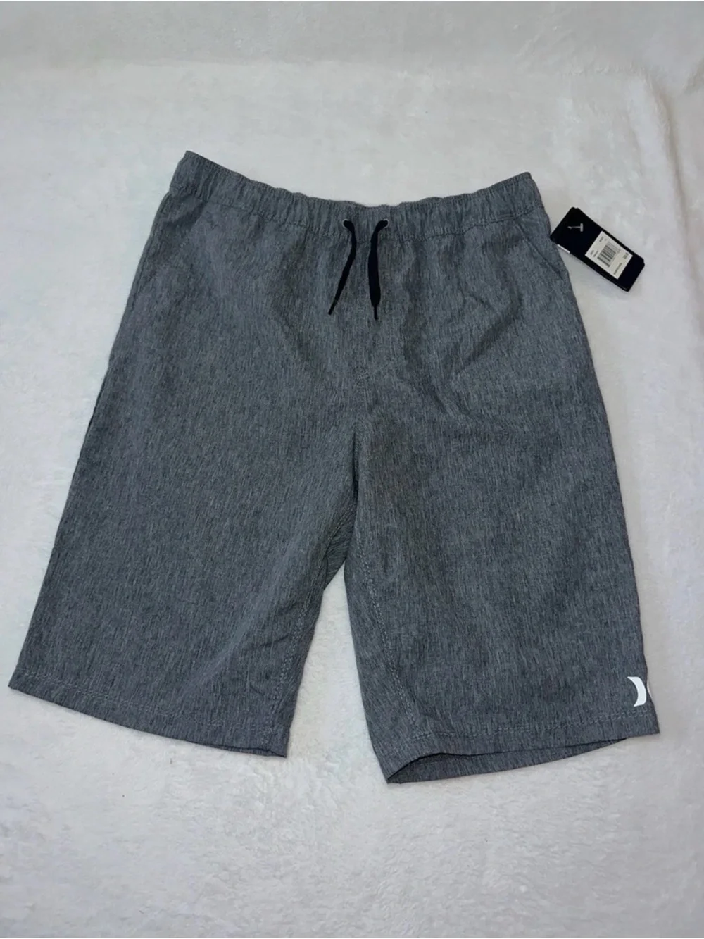 Hurley Gray Black Solid Swim Shorts Trunks Boys XL NWT New